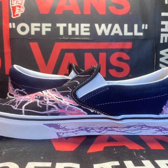 Vans Classic Slip On Zap Dress Blues Black Sz US 10 Men VN000XG88NK Glow In Dark - Picture 15 of 16